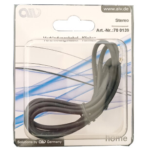 AIV Puhelinkaapeli - 3.50 mm- Stereo - 0.80 m - musta image