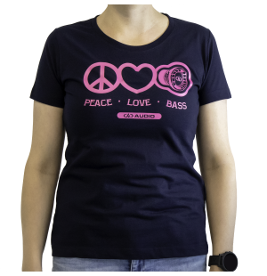 DD Women′s t-shirt M Navy Love Peace & Bass image