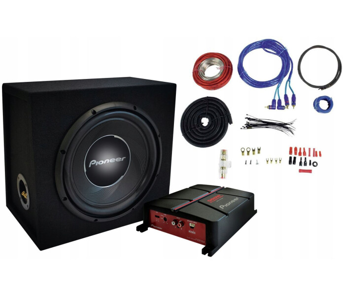 SUBWOOFER PIONEER GXT 3730B Set KABLE WZMACNIACZ image