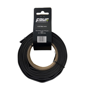 FOUR Connect 4-ST3BL14-G Shrink Tube, 3:1 Black With Glue 15mm 3m image