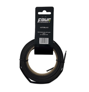 FOUR Connect 4-ST3BL4-G Shrink Tube, 3:1 Black With Glue 4,8mm 3m image