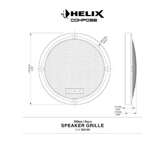 HELIX COMPOSE CiA SG100 Dimensions Drawing image