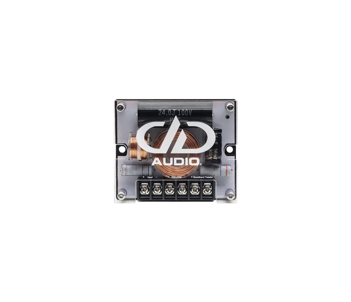 C Series 6 5  Component Set w Crossover Pair Photo of C Series crossover component facing front to show the logo and internal devices  image